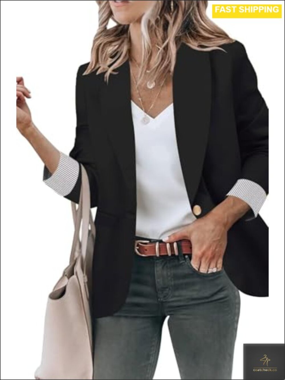 Women's Blazer Jacket Lightweight Work Office Shawl Collar Long Sleeve
